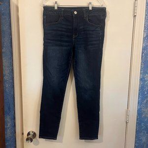 American Eagle Denim Jeggings Size 12 Short Ne(x)t Level Stretch Dark Wash